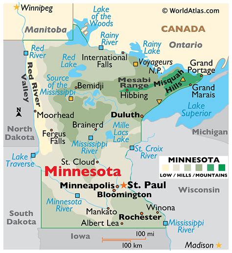 Des Cartes Du Minnesota Et Faits Atlas Du Monde The Bay