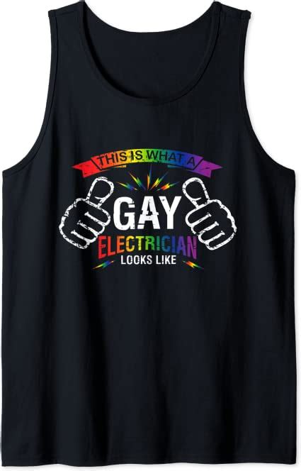 Gay Electrician Pride Rainbow Flag Lgbtq Cool Lgbt Ally Gift Tank Top Amazon Co Uk Fashion