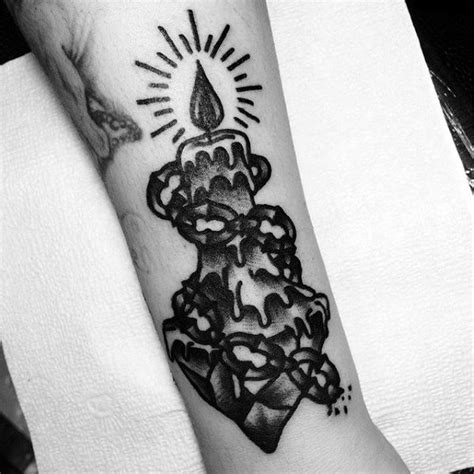 50 Traditional Candle Tattoo Designs For Men Illuminated Ideas