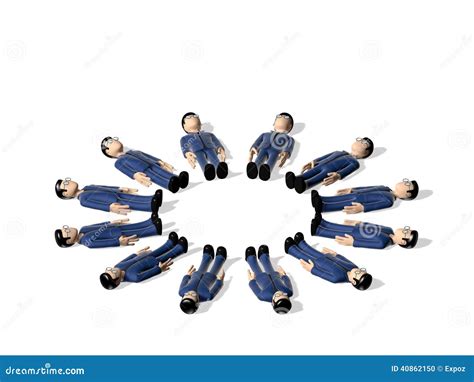 Assembly Of Lying Down 3d Cartoon Character Stock Illustration Image