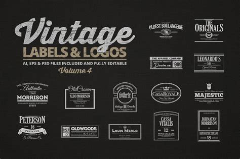 Vintage Labels And Logos Vol4 Logo Templates Creative Market