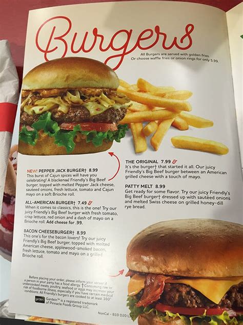 Friendlys Menu Prices Meal Items Details And Cost Friendlys Menu