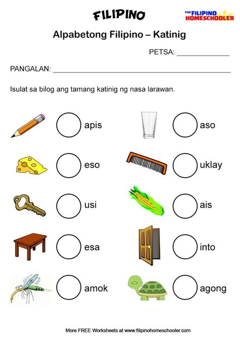 Free Printable Worksheets For Grade 1 Filipino
