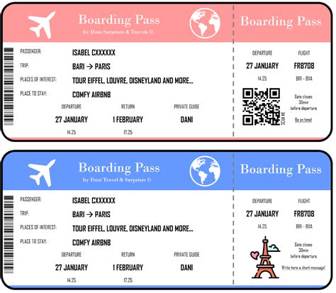Printable Surprise Fake Airline Ticket Gold Foil Vacation Airplane Ticket Gift Ferras Greenery