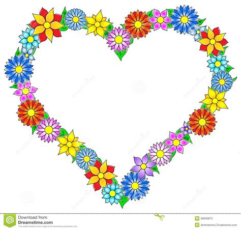 Flower Border Heart Stock Vector Illustration Of Blank 39940873