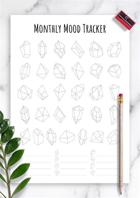 Paper Party Supplies Calendars Planners Monthly Mood Tracker