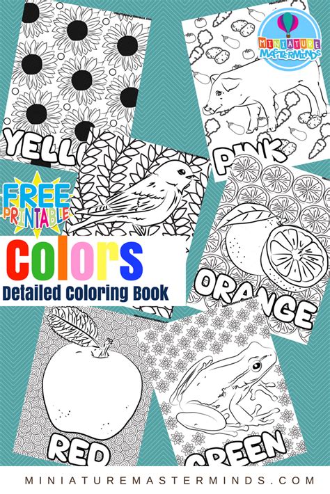 Free Printable Colors Highly Detailed Coloring Book For ... It's wonderful that, through the process of drawing and coloring, the learning about things around us does not only become joyful, but also triggers our mind to think creatively.