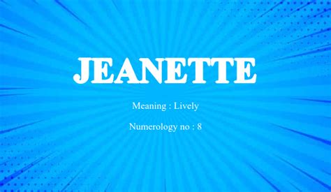 Jeanette Name Meaning