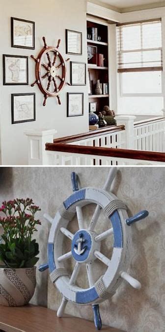 Nautical Decor Ideas Enhanced By Vintage Ship Wheels And Handmade