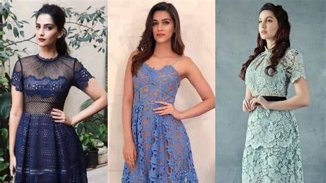 From Sonam Kapoor To Nora Fatehi And Kriti Sanon B Town Beauties In Blue Lace Outfits Iwmbuzz