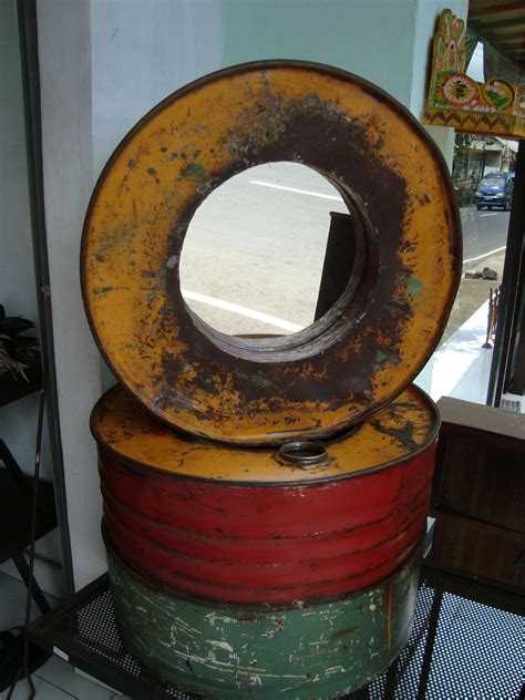 Recycled Oil Drum Mirror Bali Sourced On Facebook Latas Tambores