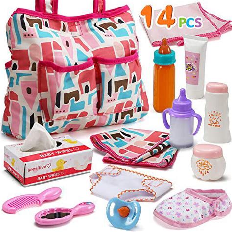14 Pack Baby Doll Accessories Baby Doll Feeding And Caring Set