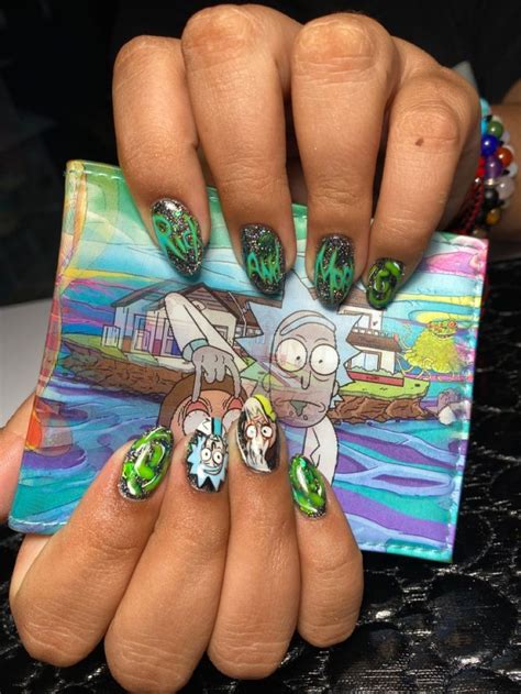 Rick And Morty Nails Nails Turquoise Ring Rick And Morty