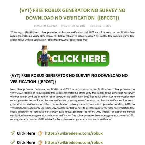 Free Robux Generator No Survey No Download No Verification 2226pdf