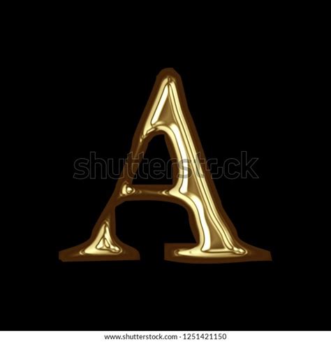 Shiny Gold Metal Letter 3d Illustration Stock Illustration 1251421150