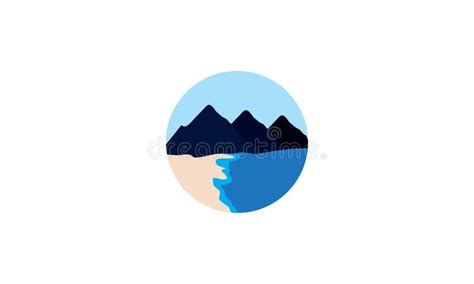 Mountain And Sea Colorful Modern Circle Logo Symbol Icon Vector Graphic