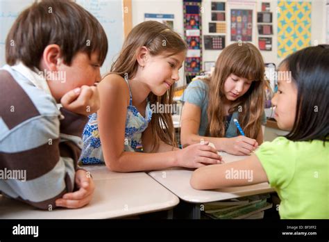 Students Working Together Stock Photo Alamy