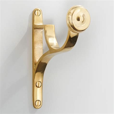 Curtain Pole End Bracket For 50mm Pole Polished Brass Broughtons