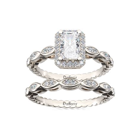 Vintage Engagement Ring Set Daffany Jewelry