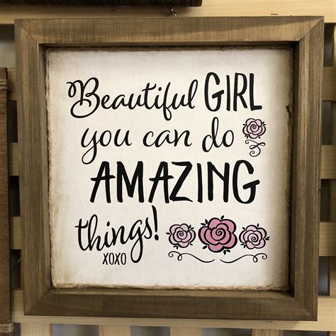 Beautiful Girl You Can Do Amazing Things Wood Sign T For Etsy