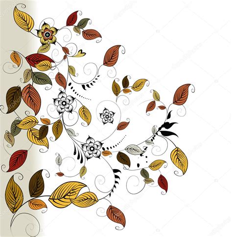 Vector Elegant Autumn Leaves Illustration — Stock Vector