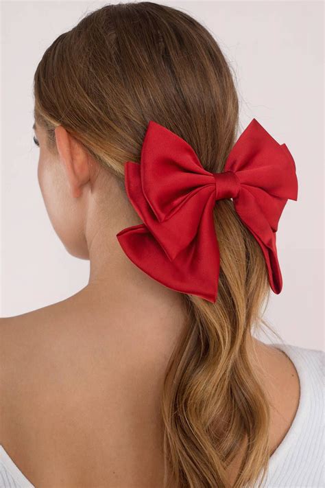 Tis The Season Red Bow Tie Hair Clip Red Hair Accessories Bow