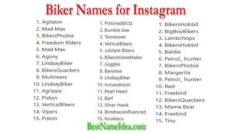 351 stylish biker names for instagram to get more followers
