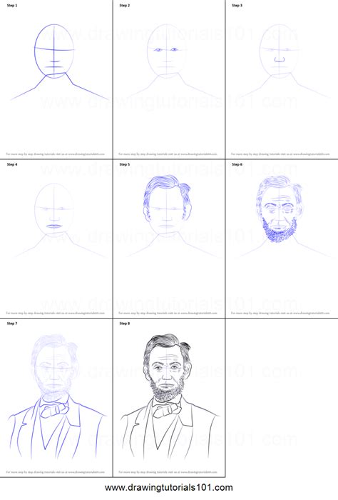 How To Draw Abraham Lincoln Printable Step By Step Drawing Sheet