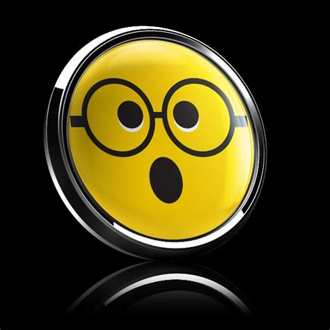 Dome Badge Emoji Surprised Glasses