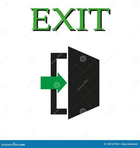 Exit Icon Green Vector Illustration Stock Vector Illustration Of