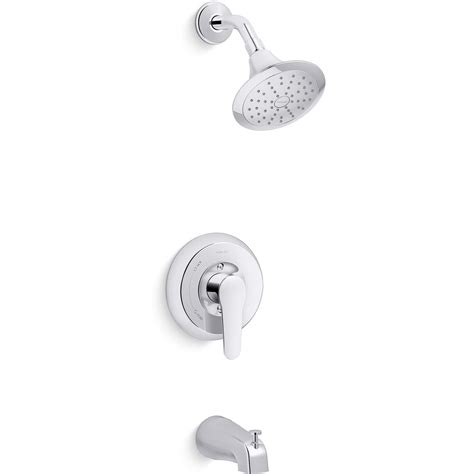 Kohler July Rite Temp 1 Handle Wall Mount Bath And Shower Trim Kit With Lever Handle In Po