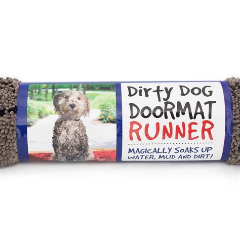 Dog Gone Smart Dirty Dog Grey Doormat Runner for Dogs, 60