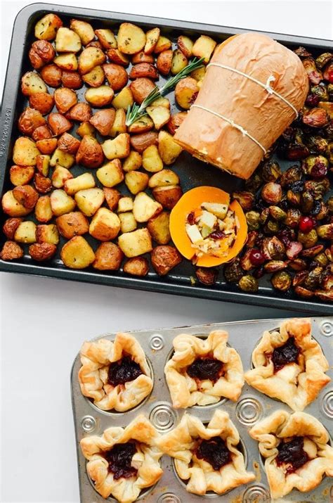 your entire vegetarian thanksgiving dinner on a sheet pan