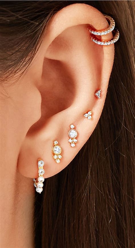 Multiple Ear Piercings Jewelry Piercing Piercingar Tatuering