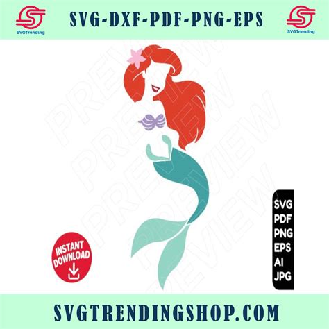 The Little Mermaid Svg Vector Cut File Ariel Cricut Clipart Disney