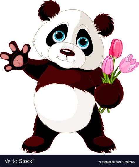 Happy Panda Vector Image On Cute Panda Drawing Happy Panda Panda Art