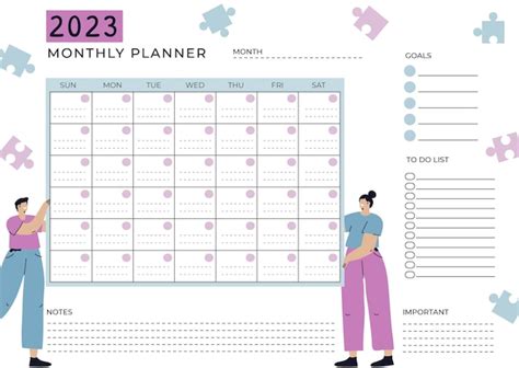 Plantilla De Calendario Mensual Plano 2023 Vector Gratis