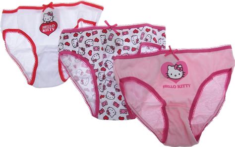 Hello Kitty 100 Cotton Briefs Pack Of 3 Girl Multicolour Uk Clothing