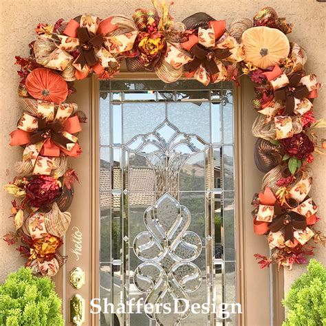 Fall Front Door Garland Bronze And Copper Fall Garland Autumn Door