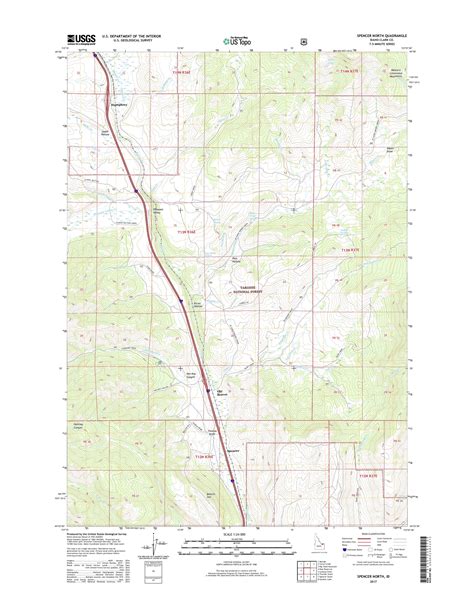 Mytopo Spencer North Idaho Usgs Quad Topo Map