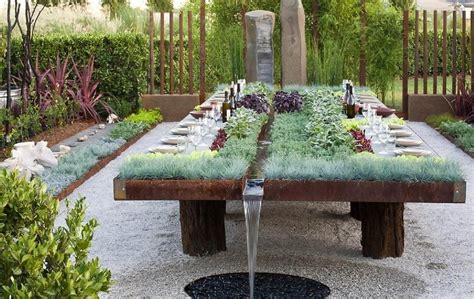 Outdoor Table With Integrated Herb Garden Rgardening