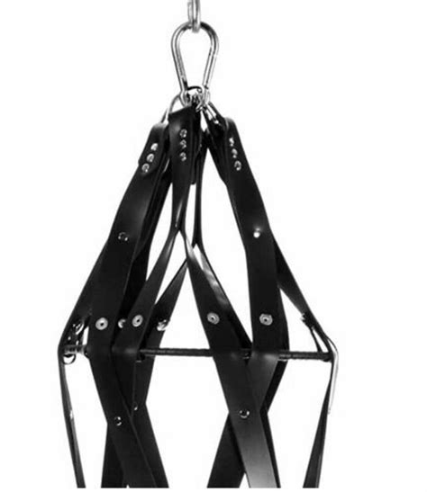 Genuine Real Leather Bondage Torture Hanging Strap Cage Bdsm Strap Cage