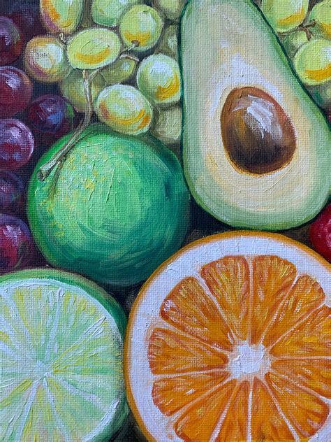 Fruit Painting Original Art Oil On Canvas Kitchen Art Berries Etsy