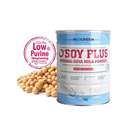 Biogreen Osoy Plus No Added Cane Sugar Organic Soya Milk Powder Halal 700g 9555309301101