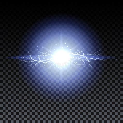 Lightning Strikes And Sparks Electrical Energy On Transparent