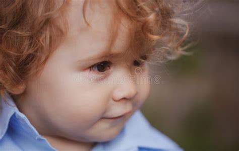 Close Up Portrait Of A Cute Little Baby Childhood Concept Stock Image