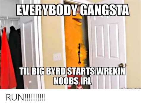 Everybody Gangsta Til Big Byrd Starts Wrekin Noobsirl Makeameme Or Run