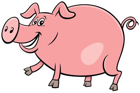 Happy Pig Farm Animal Character Cartoon Illustration 1945351 Vector Art