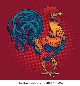 Vector Illustration Rooster Stock Vector Royalty Free 488753506