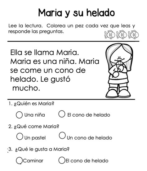 Spanish Espanol Reading Comprehension Passages Short Stories Worksheets